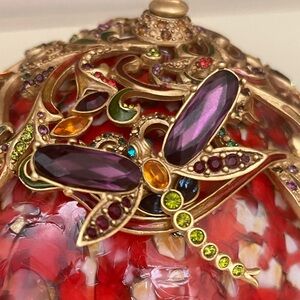 Dragonfly JAY STRONGWATER Jewels CHRISTMAS ORNAMENT BALL USA Large Rare Gorgeous